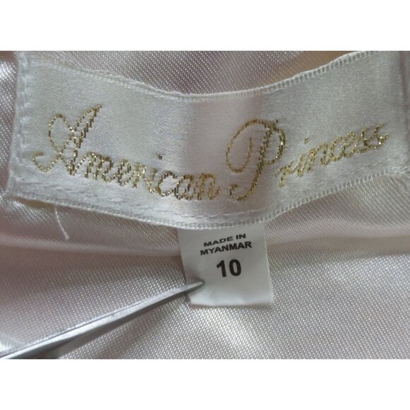 American Princess Girls Dress Size 10 Embroidered Floral Layered Skirt Rhineston - Picture 2 of 12